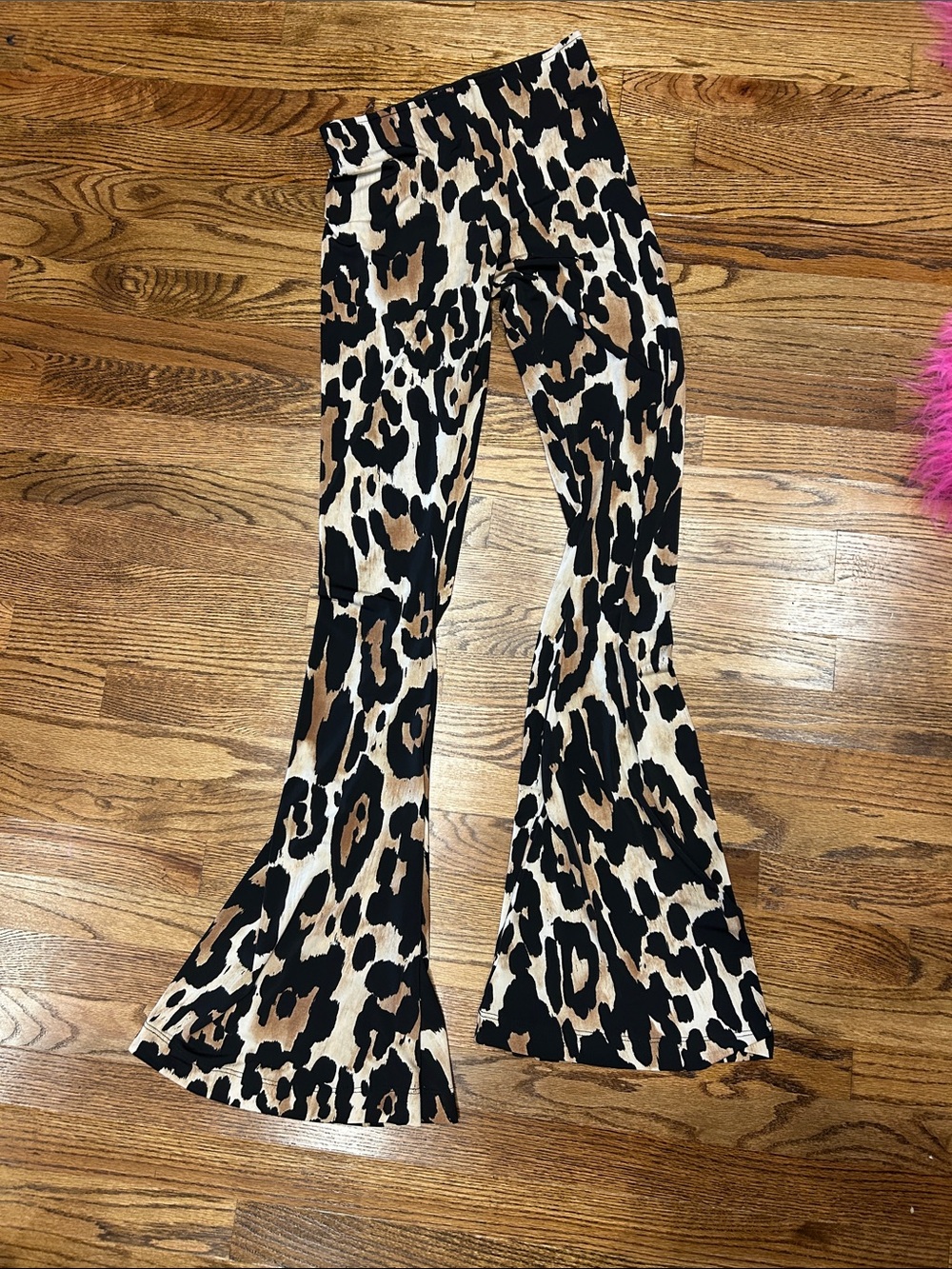 Show Me Your Mumu Leopard Print Flared Pants - Black, Brown & Cream